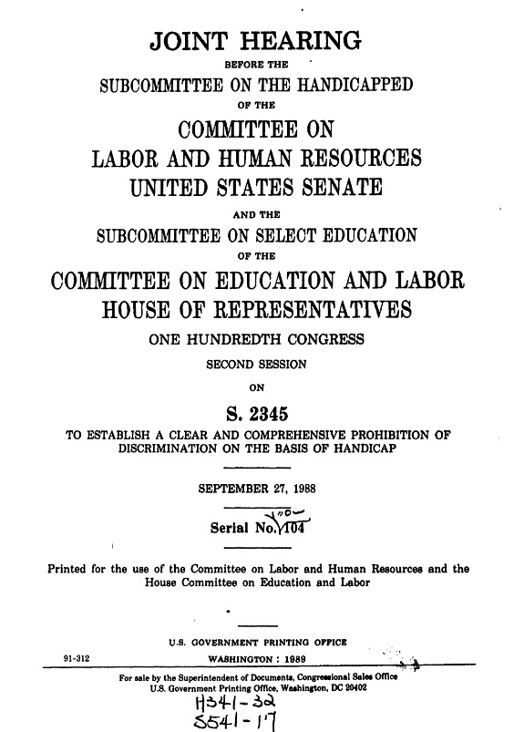 joint hearing