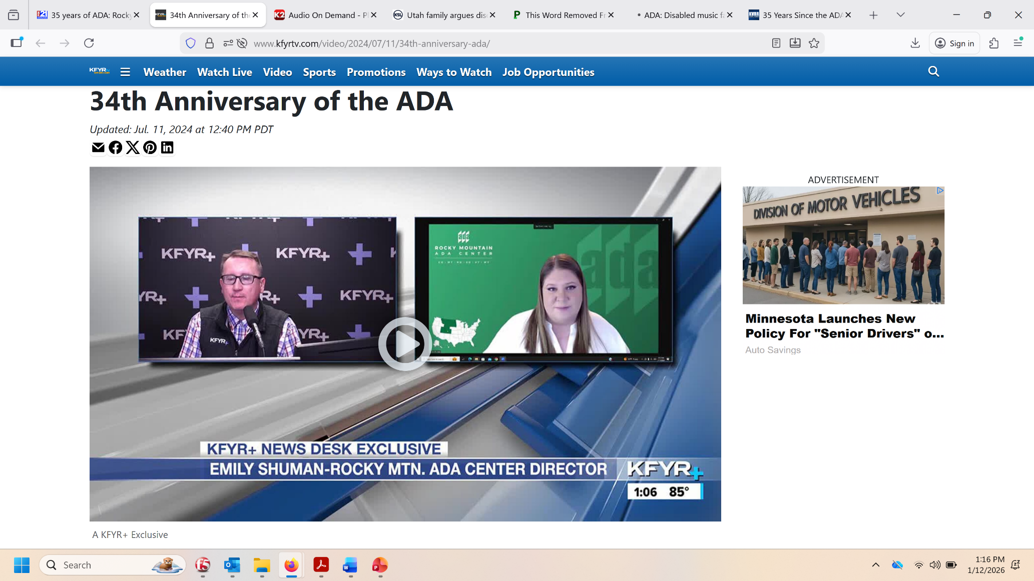 Region 8 ADA Center media coverage highlight.