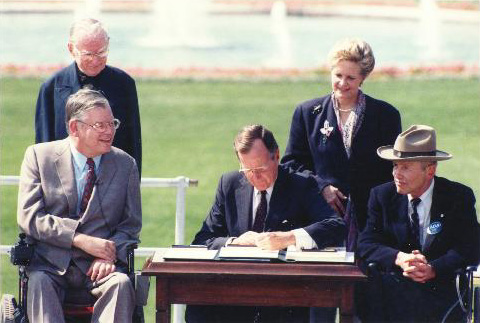 President Bush at the signing of the ADA